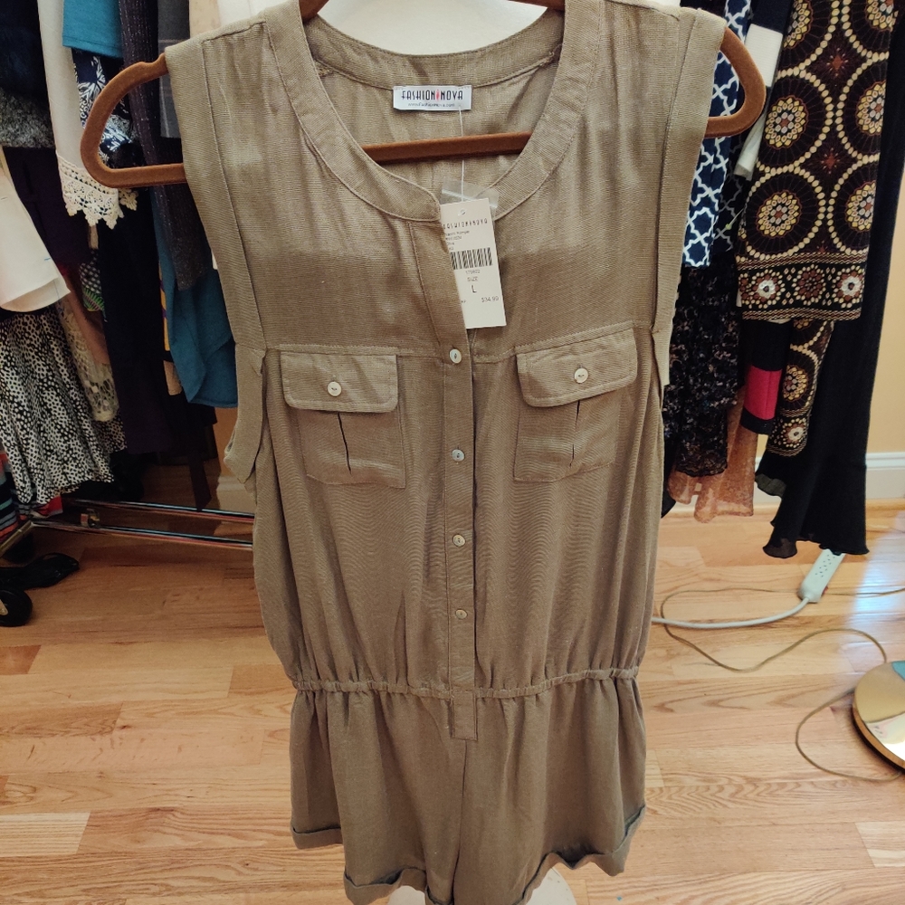 Olive green romper